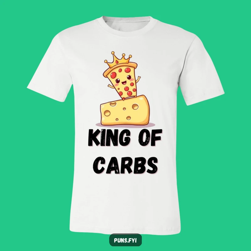 Funny Pizza King T-Shirt: Regal Cheese Balance Design, Hilarious Gift for Foodies