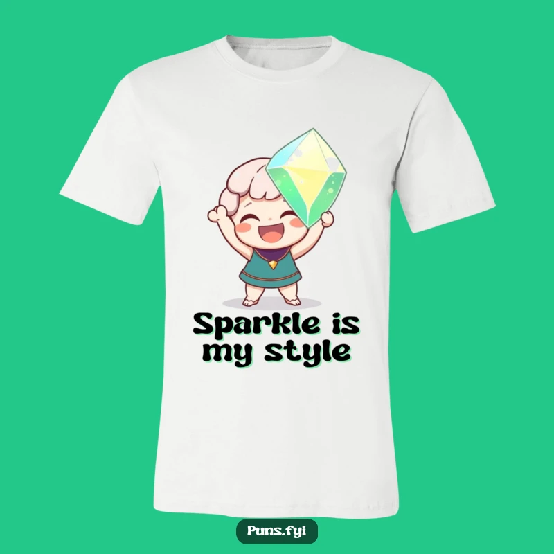 Funny Sparkling Gem T-Shirt - Gleeful Character Treasure Hunter Tee Gift