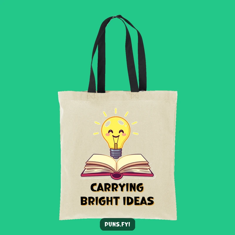 Funny Lightbulb Book Tote Bag: Carry Your Ideas with Bright Humor