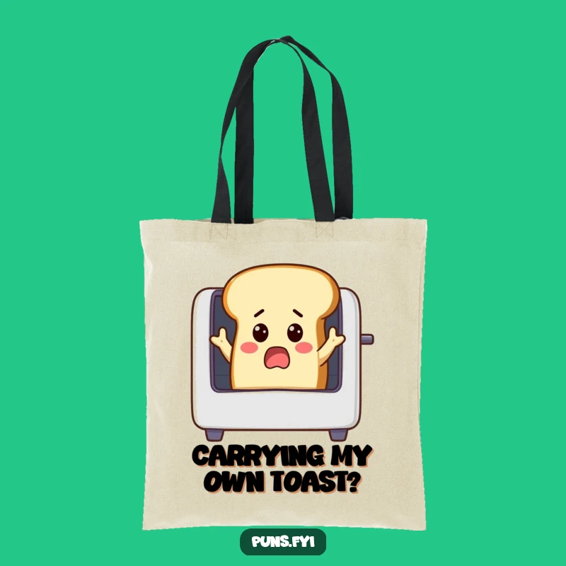 Funny Surprised Bread Tote Bag, A Hilarious Carry-All Gift for Bread & Toast Lovers