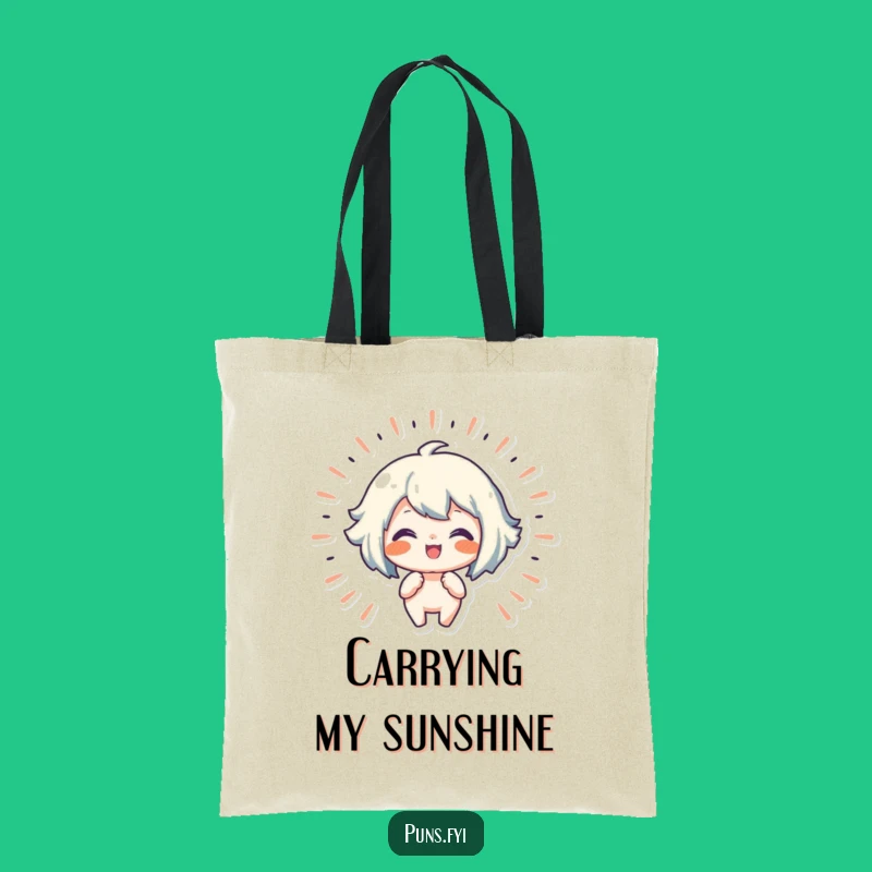 Funny Joy Radiating Tote Bag: Happy Character, Carry Your Sunshine