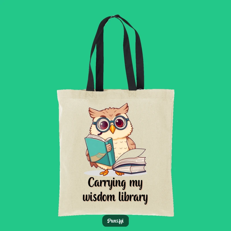 Funny Owl Monocle Tote Bag: Carry Your Books with Scholarly Flair & Humor