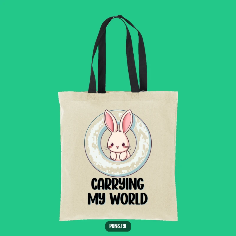 Funny Rabbit Tote Bag: Curious Peek Carry-All for a Whimsical Funny Gift
