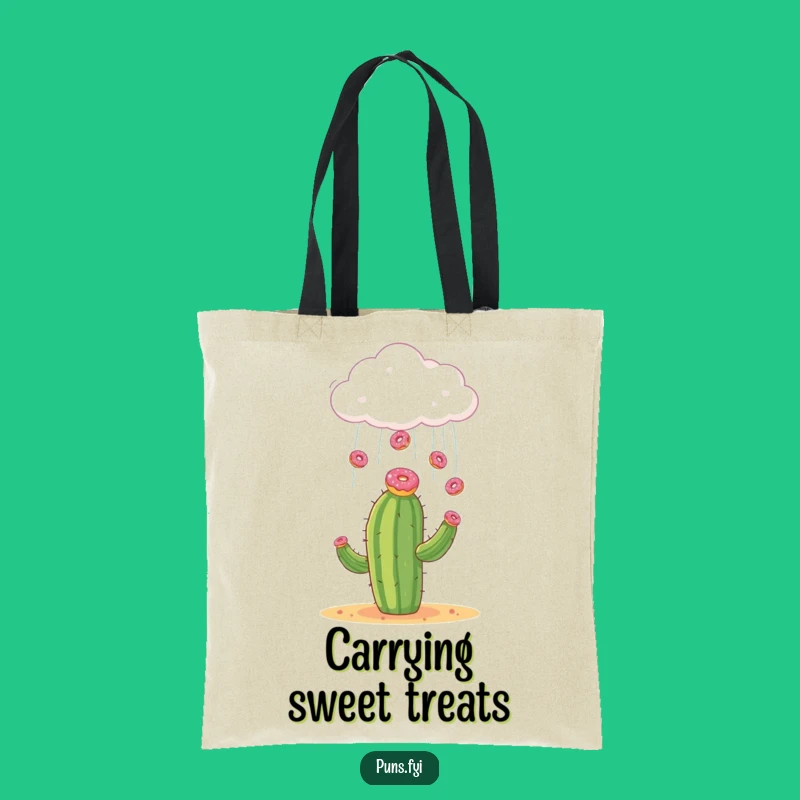 Funny Donut Cloud Cactus Tote Bag: Carry Your Sweets and Smiles in Style!