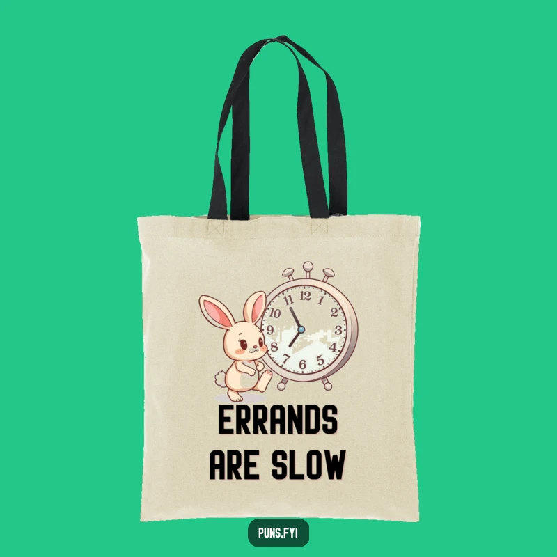Funny Bunny Clock Tote Bag: Impatient Cartoon Accessory, Perfect Funny Gift