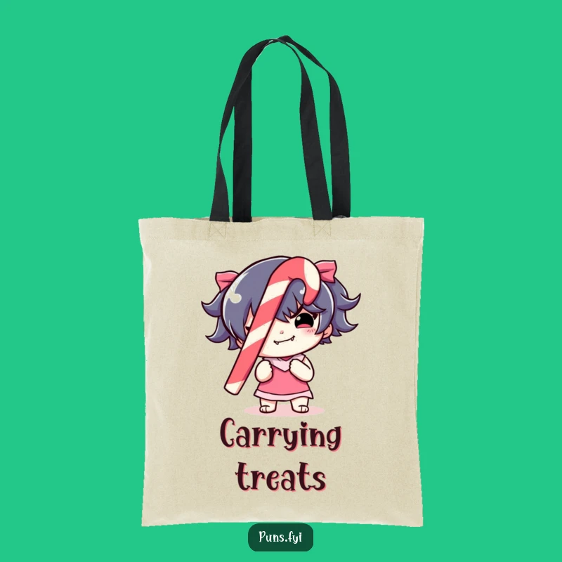 Funny Candy Cane Mischief Tote Bag: Carry Holiday Cheer, A Sweet Funny Gift!