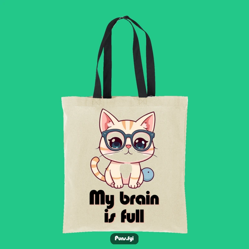 Funny Kawaii Cat Glasses Tote Bag - Mystery Solver Gift