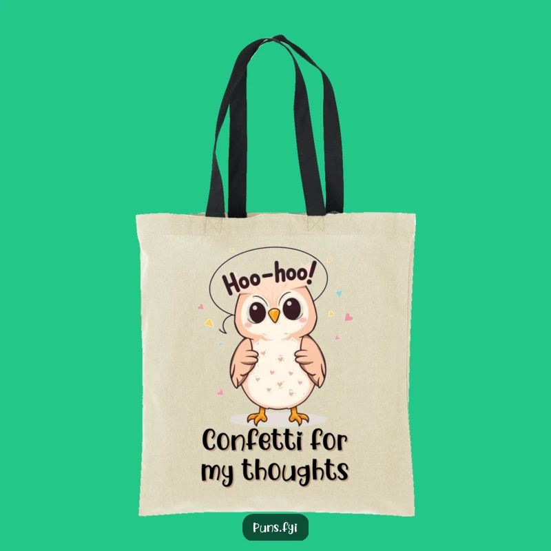 Funny Owl Hoo-hoo Confetti Tote Bag: Cute Cartoon Bird Accessory, Funny Gift
