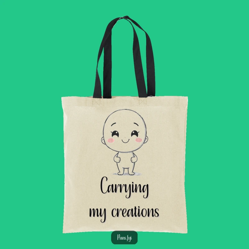 Funny Pencil Art Tote: Smiling Creator, Stylish & Hilarious Bag, Ideal Funny Gift