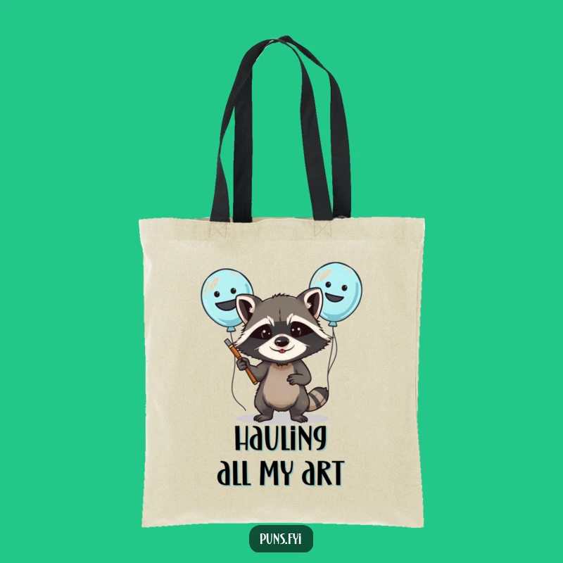 Funny Raccoon Balloon Painting Tote Bag: Spacious & Hilarious Party Accessory