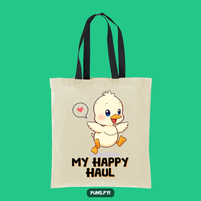 Funny Happy Duckling Tote Bag: Carry Your Joy with This Cute Kawaii Accessory
