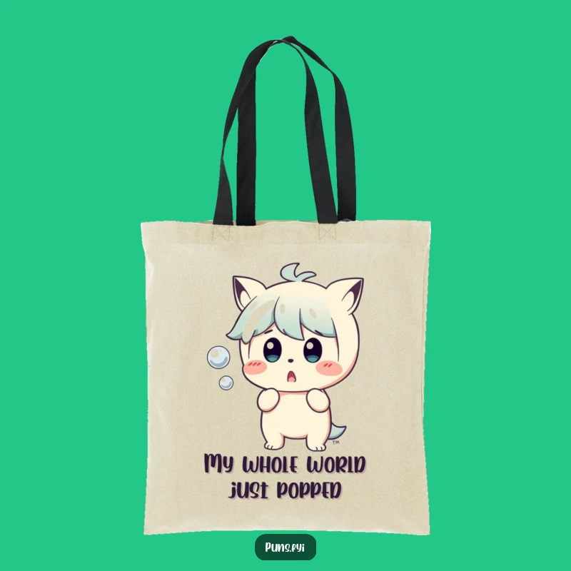 Funny Surprised Character Tote Bag: Carry Your Laughs with a Popping Bubble!